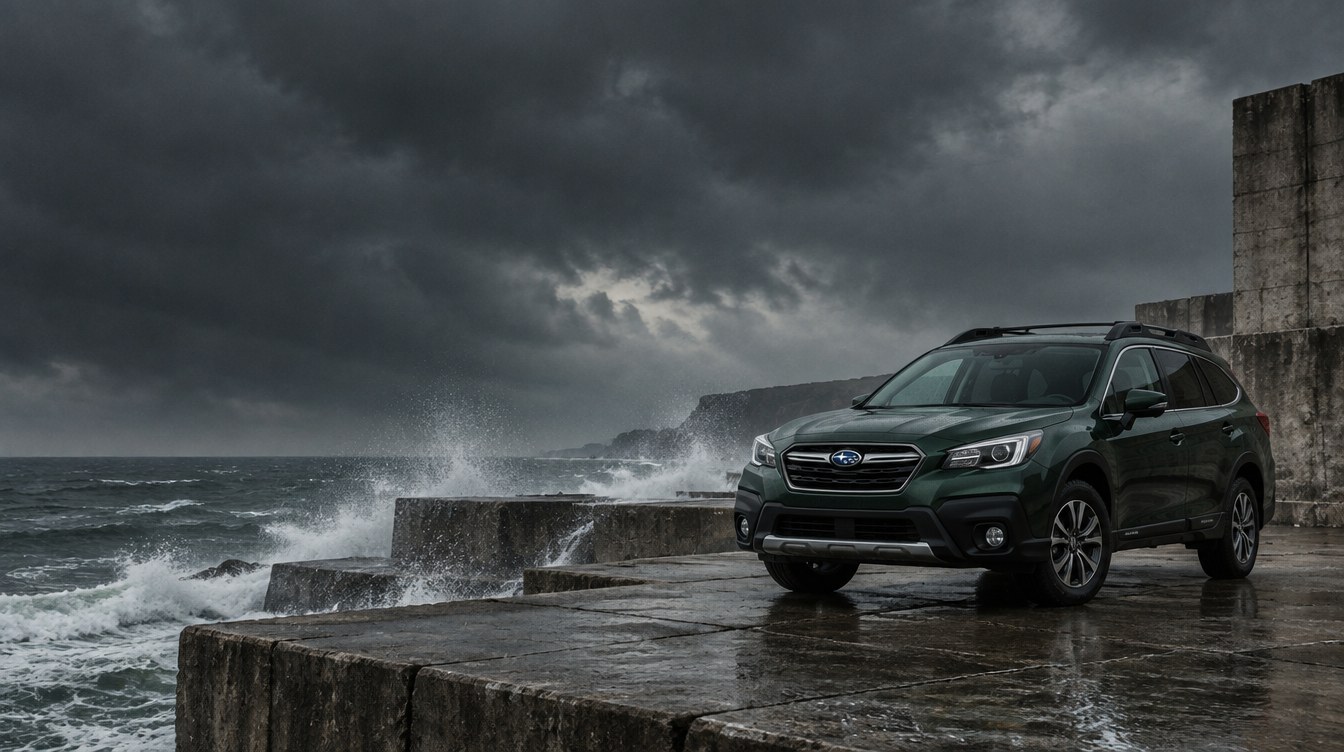 Subaru Outback w sztormie